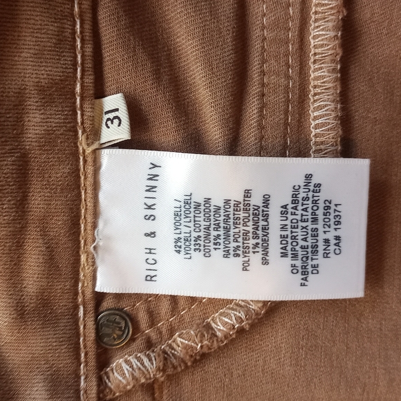 Rich & Skinny Jeggings, size 30, tawny brown - Picture 3 of 6